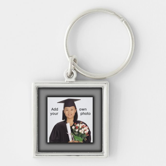 Black Add your Photo Keychain (Front)