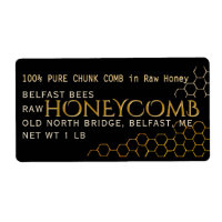 Black Address Sized Honeycomb Label