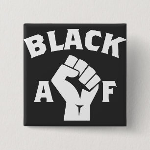 Black AF Fist 2 Inch Square Button