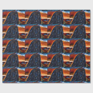Black Afghan Hound Wrapping Paper