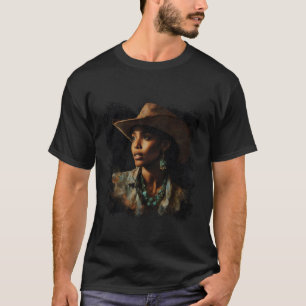 Black African American Art Painting Woman Cowgirl T-Shirt