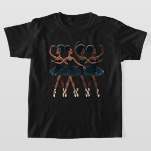 Black African American Ballerina Ballet Dance Girl T-Shirt