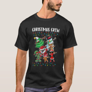 Black African American Christmas Crew Dabbing Sant T-Shirt