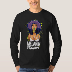 Black African American Ebony Queen Melanin Poppin T-Shirt