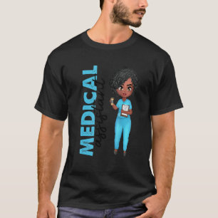 Black African American Medical Assistant Nurse App T-Shirt