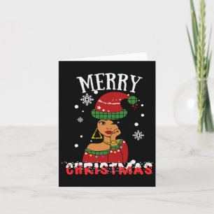 Black African American Merry Christmas Melanin Wom Card
