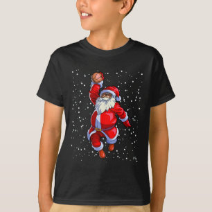 Black African American Santa Claus Basketball Afro T-Shirt