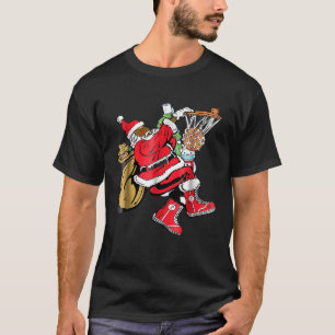 Black African American Santa Claus Basketball Chri T-Shirt