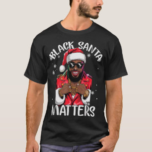 Black African American Santa Claus Christmas Pajam T-Shirt