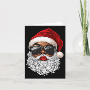 Black African American Santa Claus Face Xmas Merry Card