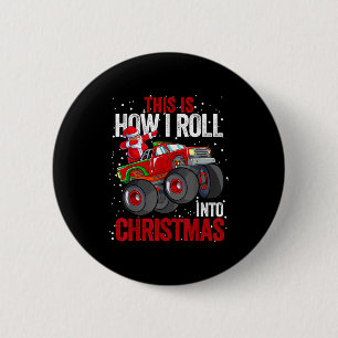 Black African American Santa Claus Monster Truck C 2 Inch Round Button
