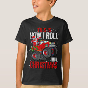 Black African American Santa Claus Monster Truck C T-Shirt