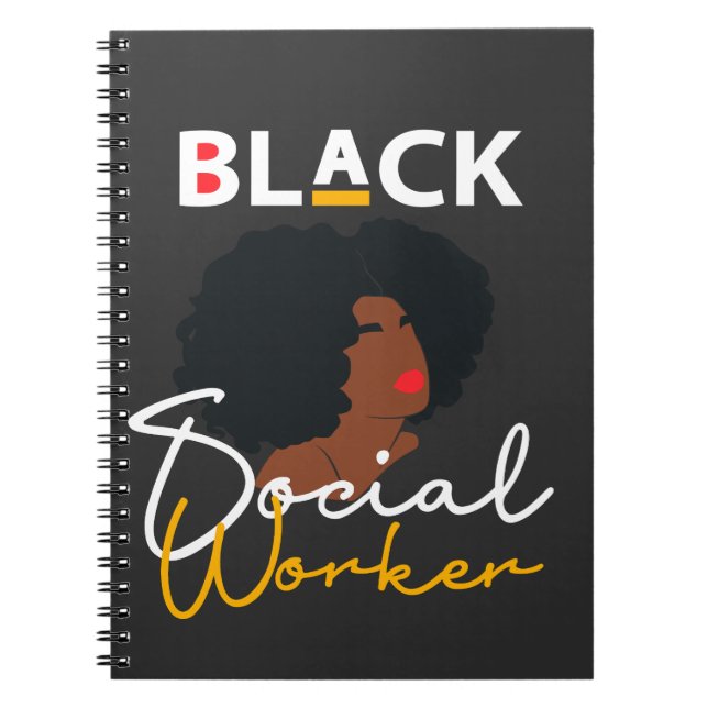 Black African American Social Work Appreciation Gi Notebook (Front)
