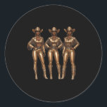 Black African American Western Country Cowgirl Tex Classic Round Sticker<br><div class="desc">Black African American Western Country Cowgirl Texas Rodeo</div>