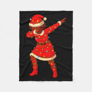 Black African Girl American Melanin Christmas Mrs Fleece Blanket