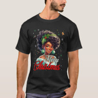 Black African Girl American Melanin Christmas Sant