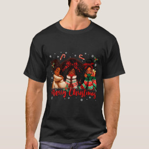 Black African Girl American Melanin Christmas Sant T-Shirt