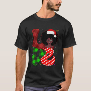 Black African Girl American Melanin Christmas Sant T-Shirt