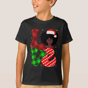 Black African Girl American Melanin Christmas Sant T-Shirt