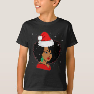 Black African Girl American Melanin Christmas Sant T-Shirt