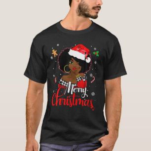 Black African Girl American Melanin Christmas Sant T-Shirt