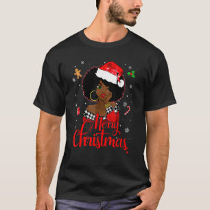 Black African Girl American Melanin Christmas Sant T-Shirt