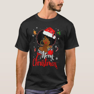 Black African Girl American Melanin Christmas Sant T-Shirt