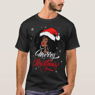 Black African Girl American Santa Christmas Melani T-Shirt