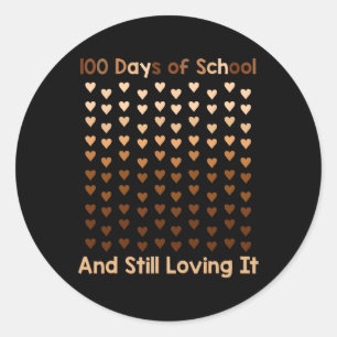 Black Afro 100 Days Of School Melanin Heart Africa Classic Round Sticker