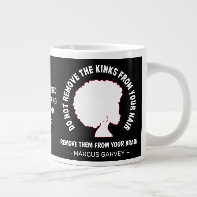 BLACK AFRO HAIR Inspirational Marcus Garvey Quote Large Coffee Mug (Right)