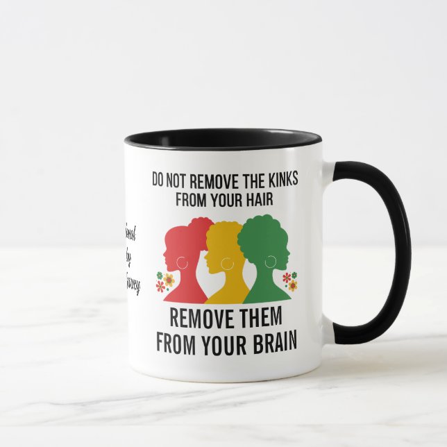 BLACK AFRO HAIR Inspirational Quote Mug (Right)
