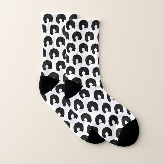 Black Afro Hair Socks (Pair)