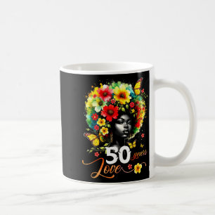 Black Afro Queen 50 Years Love 50th Birthday Butte Coffee Mug