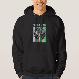 Black Afro Teacher African American Black History  Hoodie