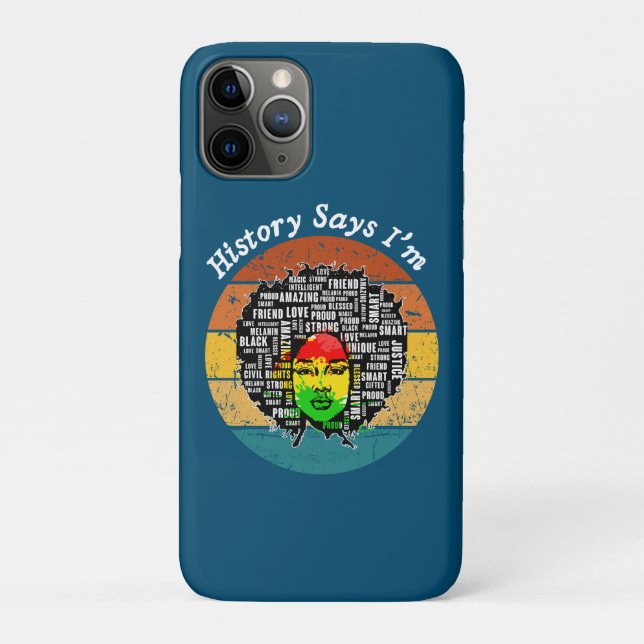 Black Afro Woman Melanin Girl Black History Month Case-Mate iPhone Case (Back)