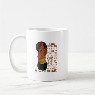 Black Afro Woman Melanin Girl Black History Month  Coffee Mug