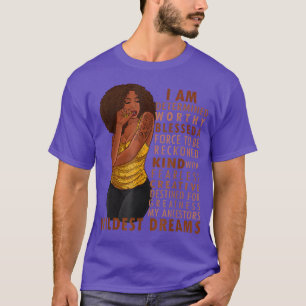 Black Afro Woman Melanin Girl Black History Month T-Shirt