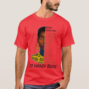 Black Afro Woman Melanin Girl Black History Month T-Shirt