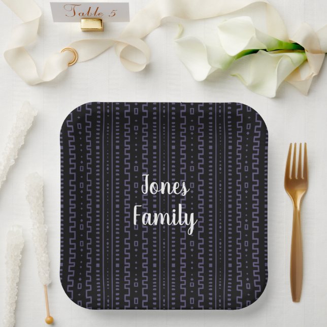 Black Afrocentric Family Reunion Paper Plates (Wedding)