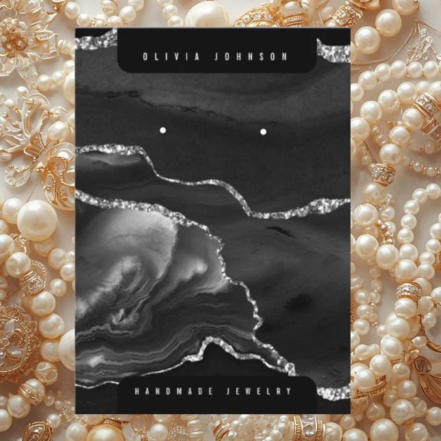 Black Agate Marble Jewellery Display Card (Creator Uploaded)