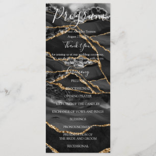 Black Agate Minimalist Luxury Wedding Programs