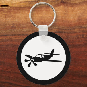 Black Airplane Designer Keychain