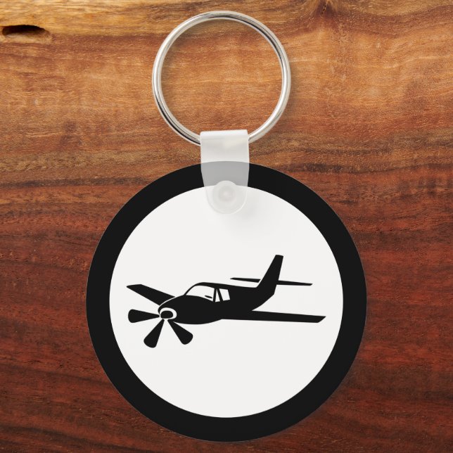 Black Airplane Designer Keychain (Back)