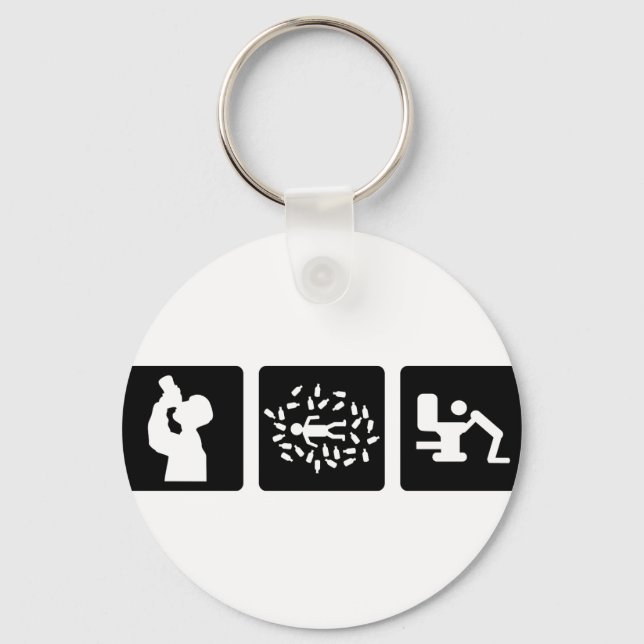 black alcohol picture icon keychain (Front)