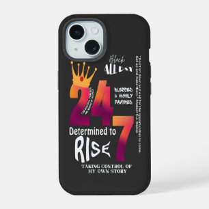Black All Day 24/7 Slogan Graphic-Women iPhone 15 Case