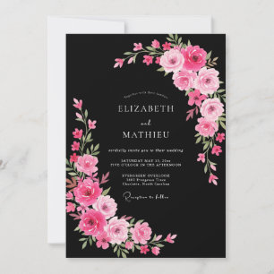 Black Alluring Midnight Wedding Invitation
