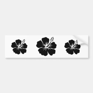Black aloha flower bumper sticker