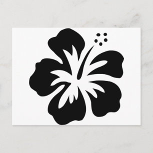 Black aloha flower postcard