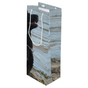 Black  Alsatian Silhouette Wine Gift Bag