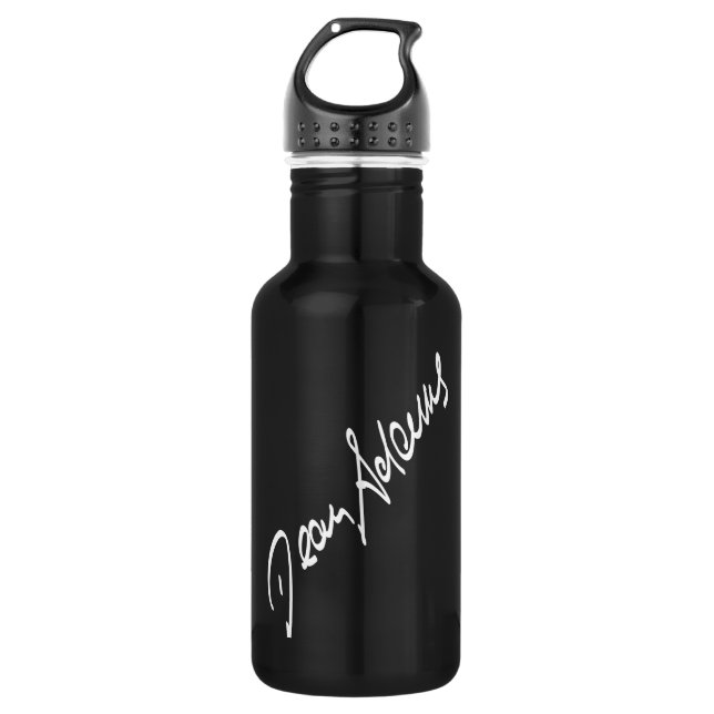 Black Aluminum 32oz 532 Ml Water Bottle (Front)